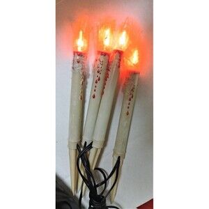 Halloween Flickering Candle Lawn Stakes Dripping Blood